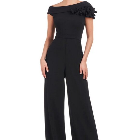 JS Collections Black Lilith One-Shoulder Wide Leg Jumpsuit - Picture 1 of 7